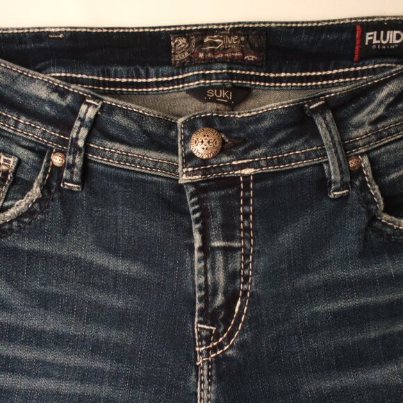 Silver Jeans Co. denim Jeans Size 31/12 Suki Mid Rise Skinny Leg Medium Wash - Picture 3 of 9
